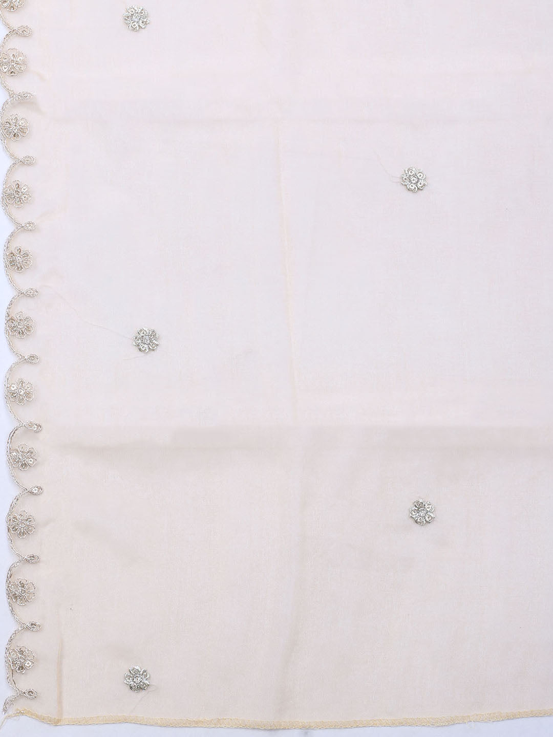 Neck Embroidered Organza Unstitched Suit With Dupatta