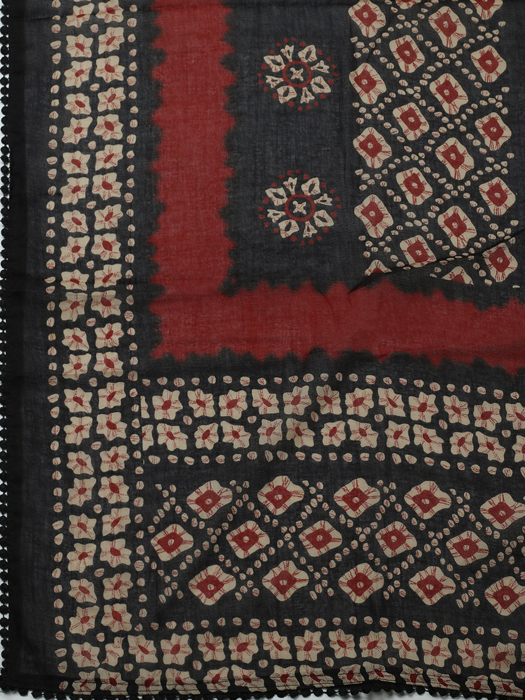Embroidered Cotton Blend Unstitched Suit With Pant Dupatta