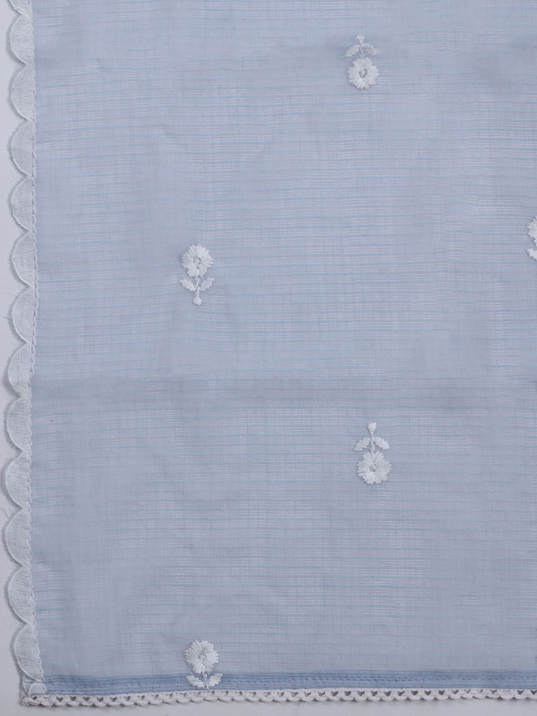 Neck Embroidered Cotton Blend Unstitched Suit With Dupatta