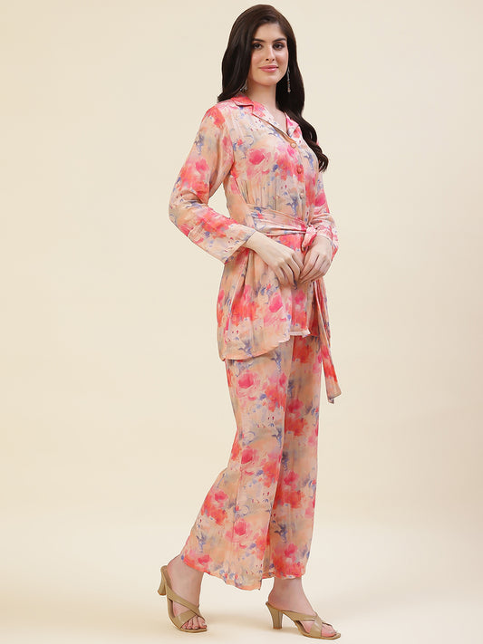 Muslin Short Kurta & Flared Pants Co-ord Set