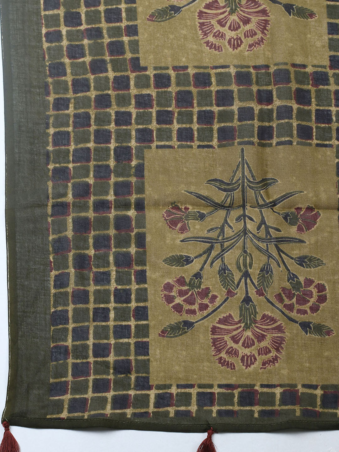 Embroidered Cotton Blend Unstitched Suit With Pant &amp; Dupatta