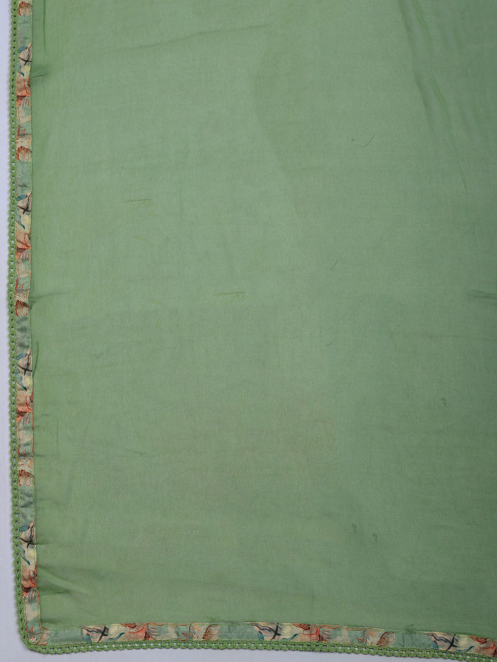 Embroidered Cotton Blend Unstitched Suit With Pant &amp; Dupatta
