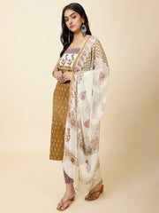 Printed Cotton Unstitched Suit Piece With Dupatta