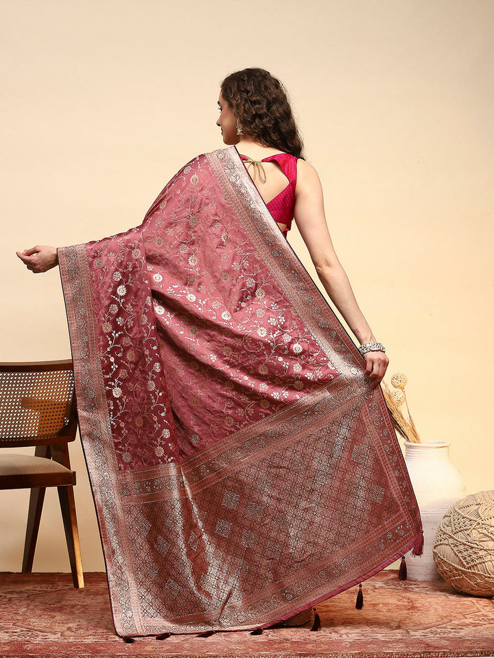 Embroidered Satin Saree