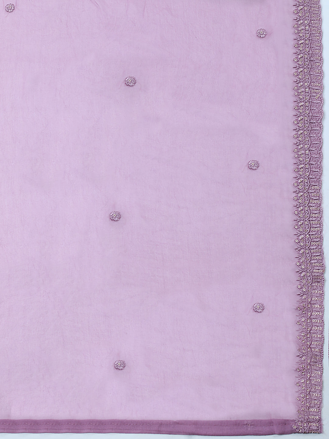 Embroidered Chanderi Unstitched Suit With Pant &amp; Dupatta