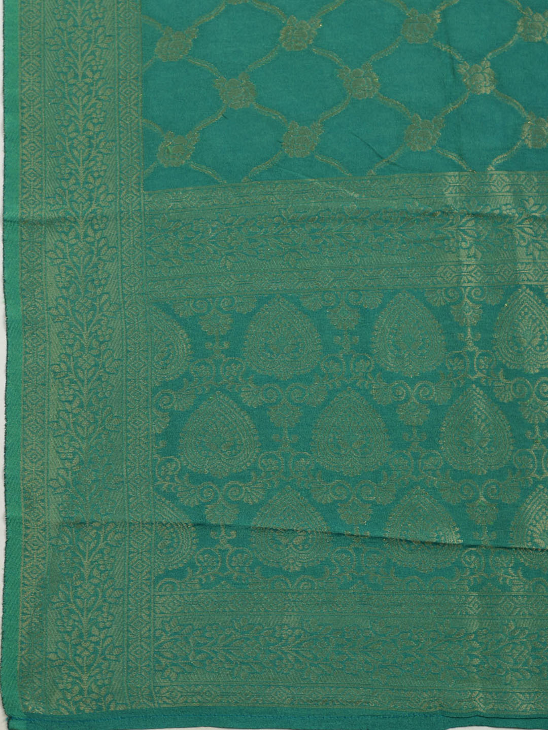 Embroidered Chanderi Unstitched Suit With Dupatta