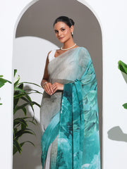 Floral Printed Georgette Saree