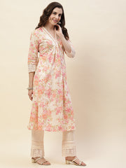 Printed Cotton Kurta With Pants