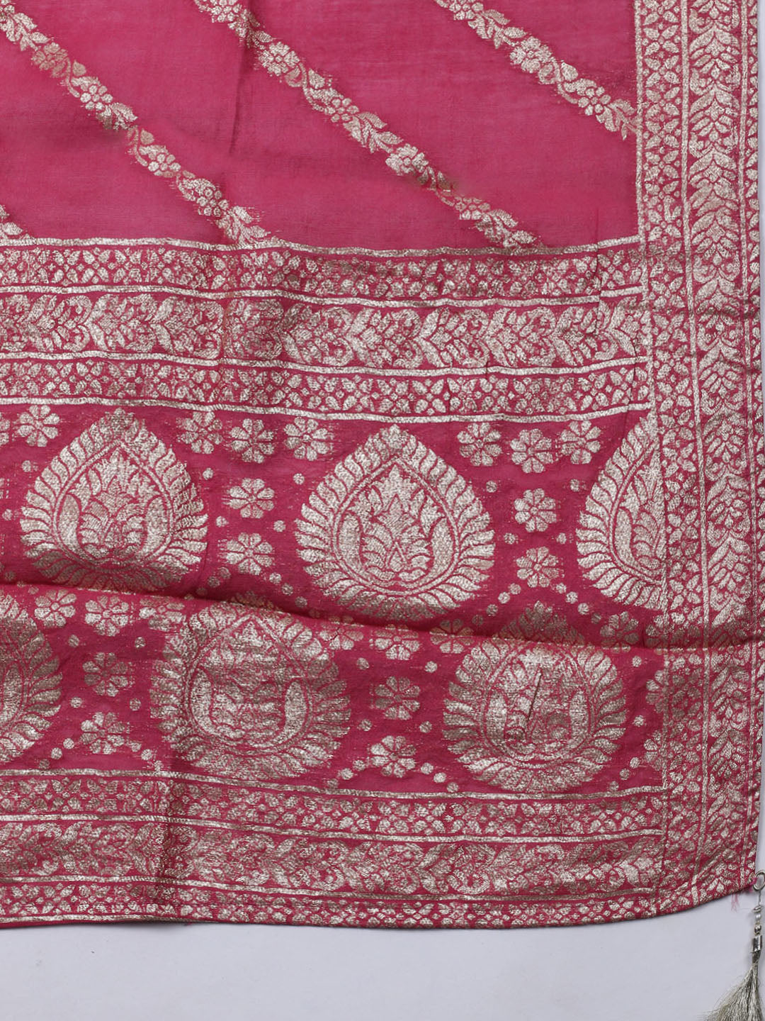 Embroidered Chanderi Unstitched Suit Piece With Dupatta