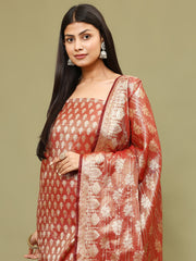 Woven Chanderi Unstitched Suit With Dupatta