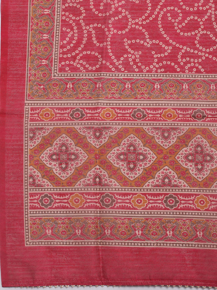 Embroidered Chanderi Unstitched Suit With Dupatta