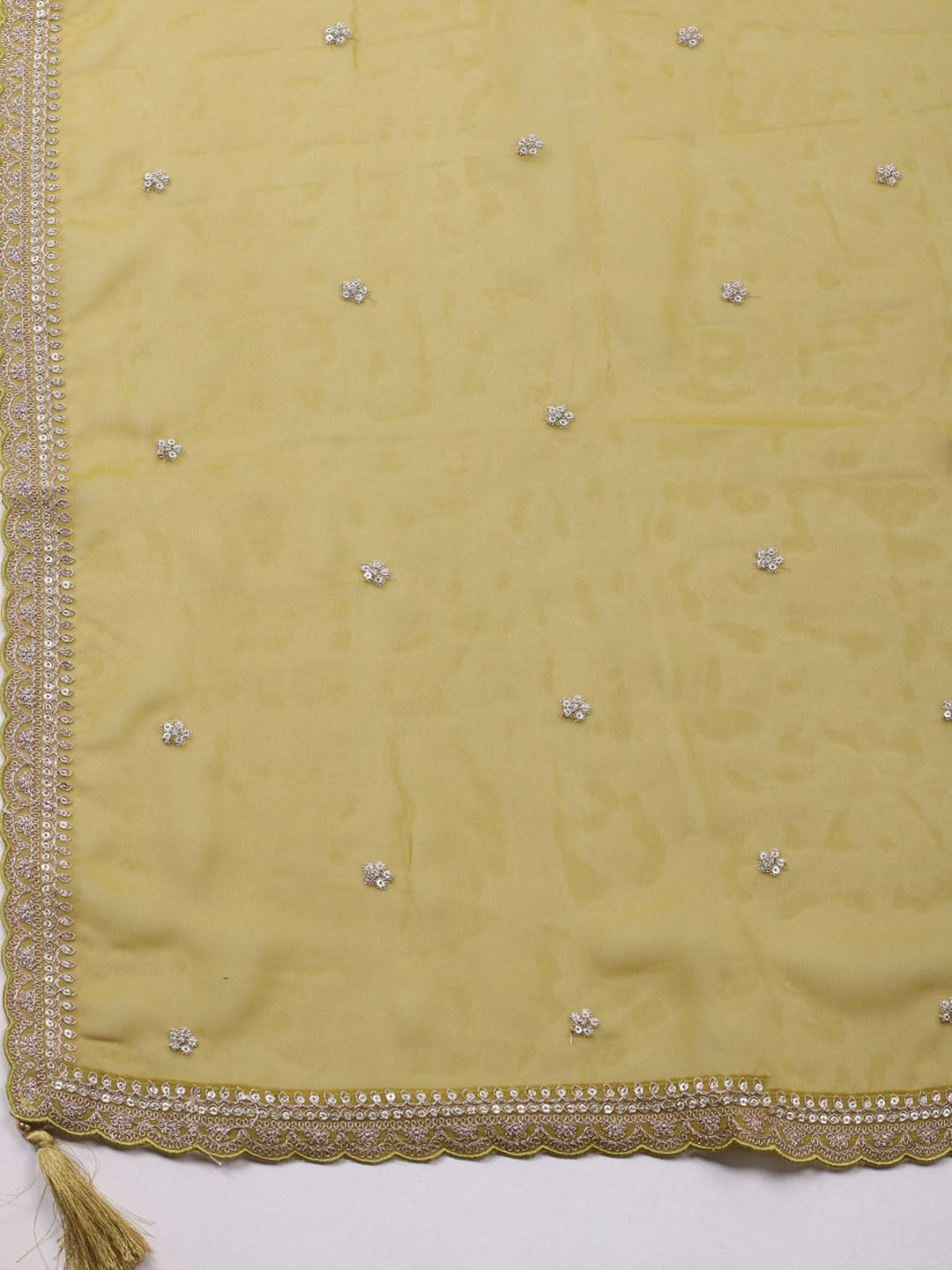 Embroidered Art Silk Unstitched Suit With Dupatta