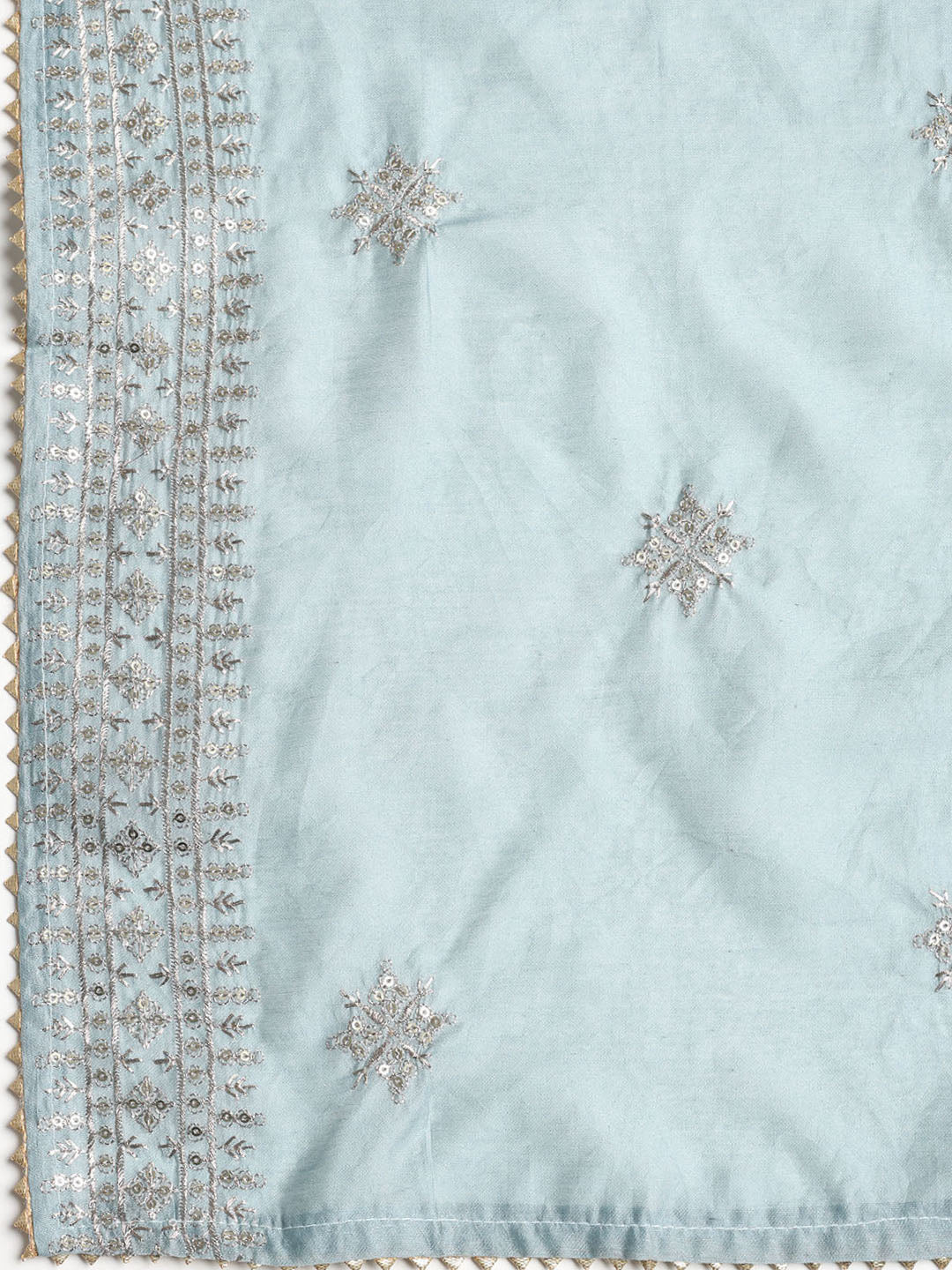 Sequence Work Chanderi Unstitched Suit With Dupatta