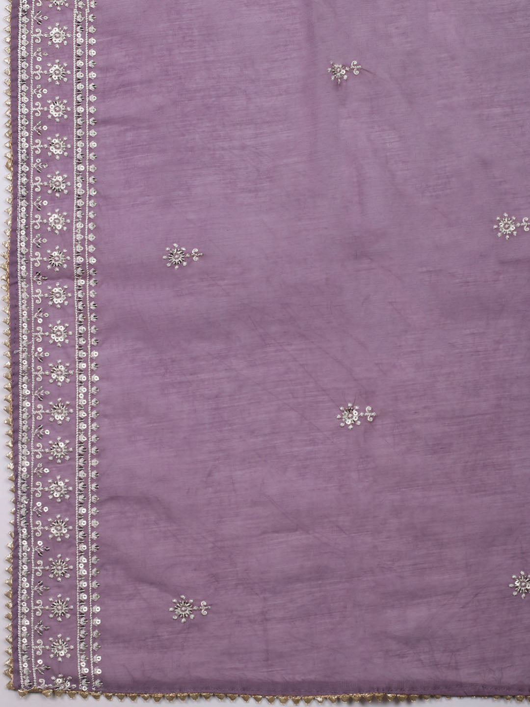 Embroidered Muslin Unstitched Kurta With Pant & Dupatta