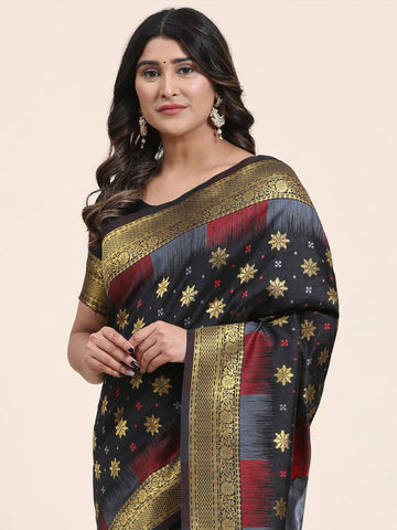 Zari Border Booti Handloom Saree