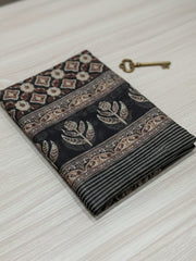 Printed Chanderi Unstitched Suit With Pant & Dupatta