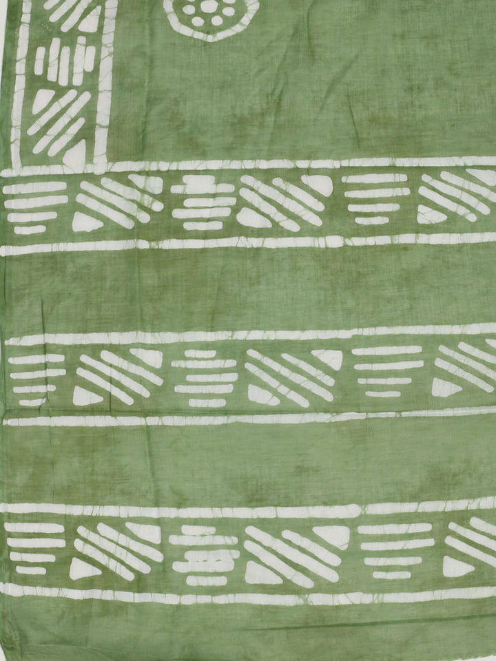 Printed Cotton Unstitched Suit With Pant &amp; Dupatta