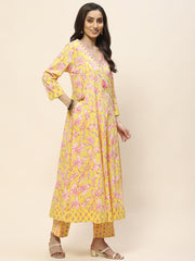 Printed Cotton Suit Set With Dupatta