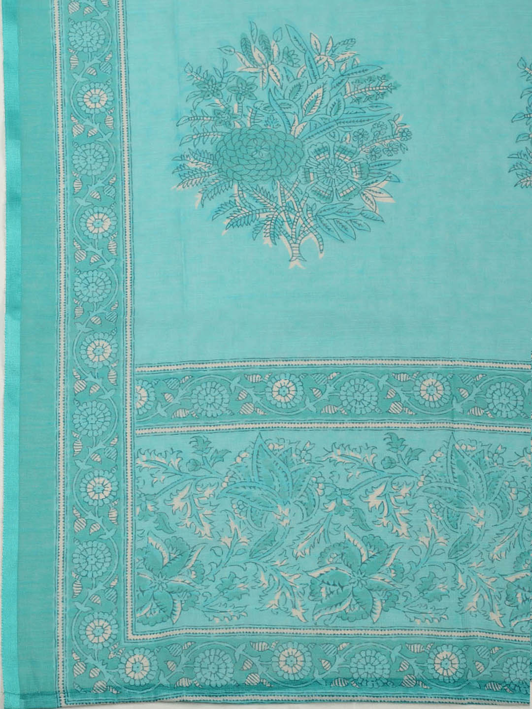 Embroidered Chanderi Unstitched Suit With Pant &amp; Dupatta