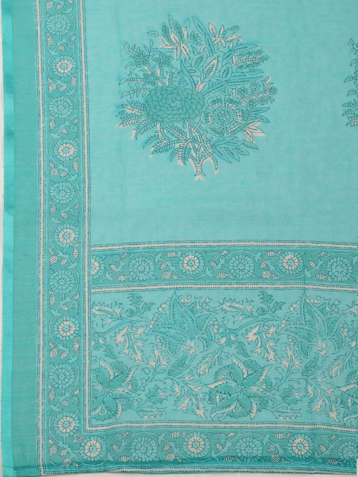Embroidered Chanderi Unstitched Suit With Pant &amp; Dupatta