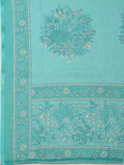 Embroidered Chanderi Unstitched Suit With Pant & Dupatta