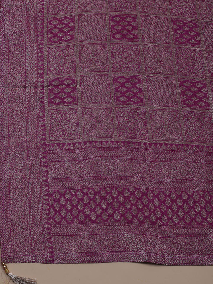 Kanjeevaram Chanderi Unstitched Suit With Dupatta