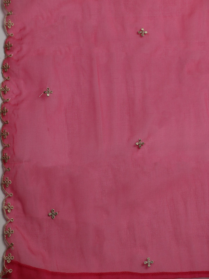 Embroidered Organza Unstitched Suit With Dupatta