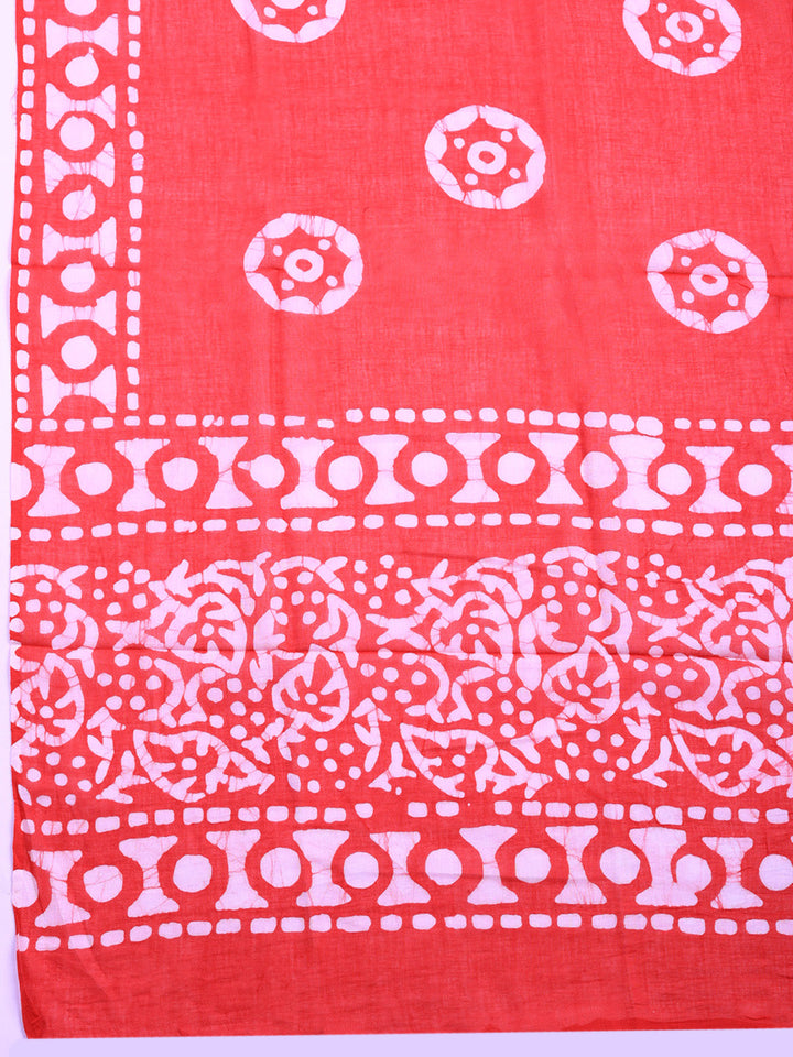 Printed Cotton Blend Unstitched Suit With Pant &amp; Dupatta