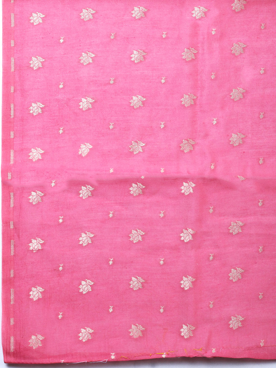 Embroidered Chanderi Unstitched Suit With Pant &amp; Dupatta