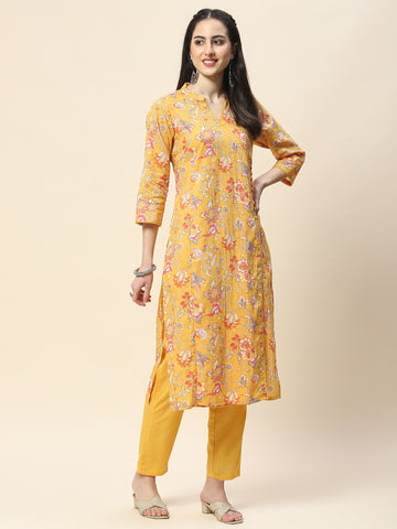 Printed Cotton Kurta Set