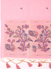 Embroidered Chanderi Unstitched Suit With Pant & Dupatta