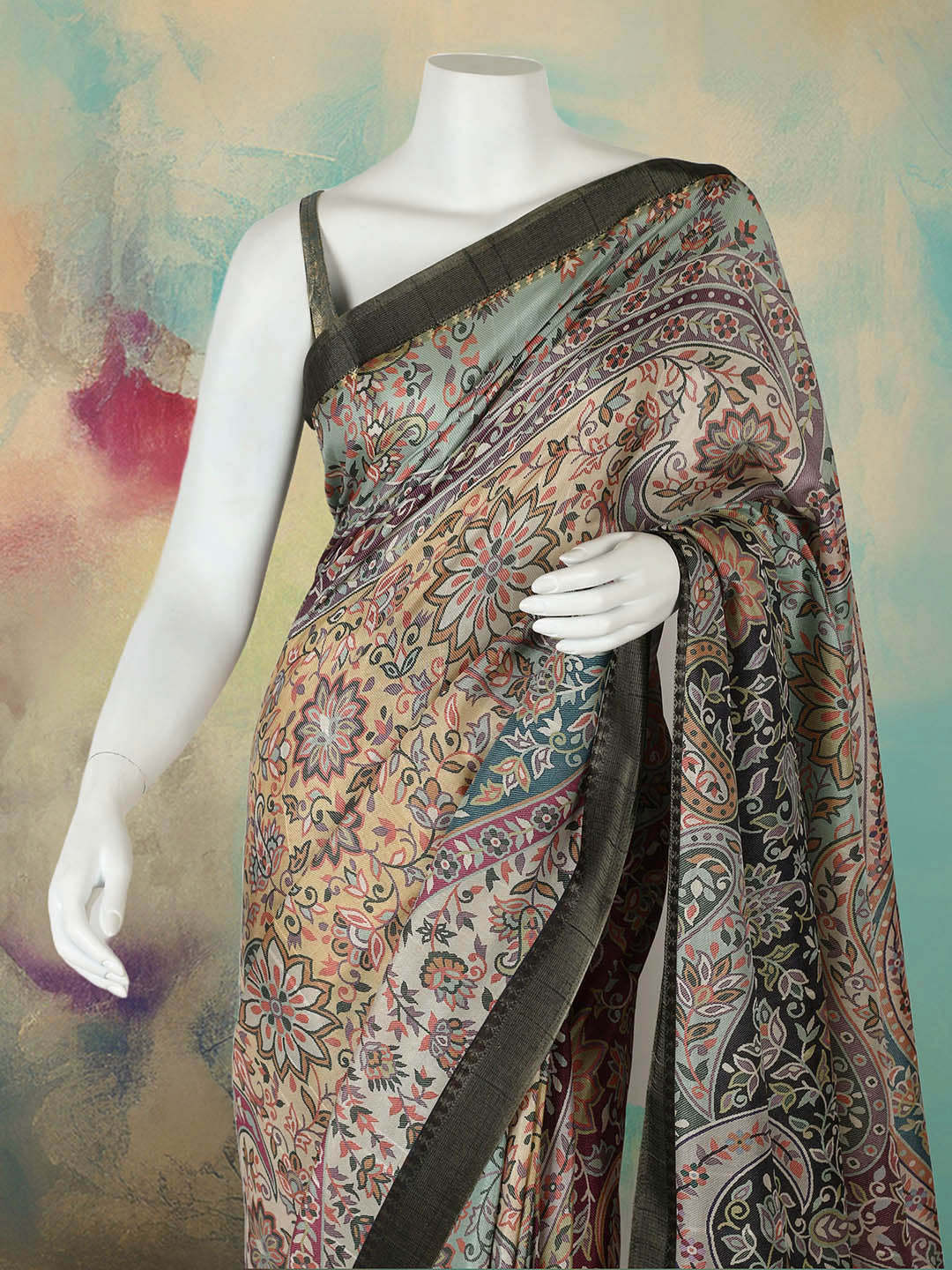 Printed Tussar Saree