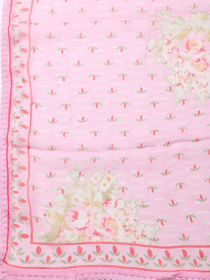 Printed Muslin Unstitched Suit With Pant &amp; Dupatta