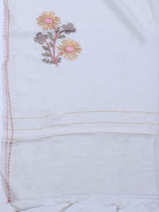 Neck Embroidered Cotton Blend Unstitched Suit With Dupatta