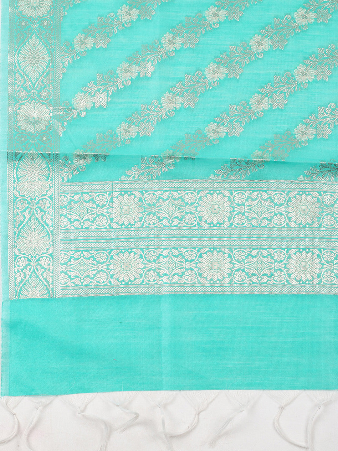 Woven Design Chanderi Unstitched Suit With Pant &amp; Dupatta
