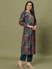 Digital Printed Muslin Kurta With Pants