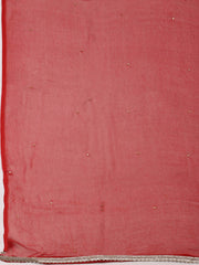 Woven Design Chanderi Maroon Unstitched Suit With Pant & Dupatta