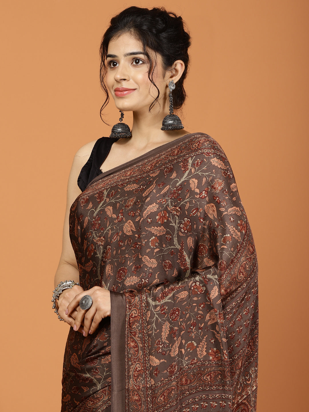 Digital Printed Crepe Woven Saree
