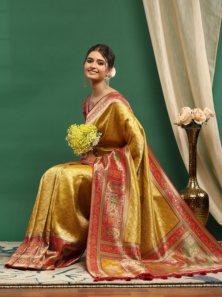Embroidered Dola Silk Saree