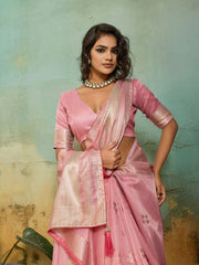 Woven Design Tissue Linen Saree