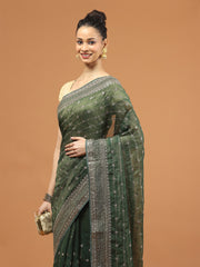 Sequence Embroidery Tissue Saree