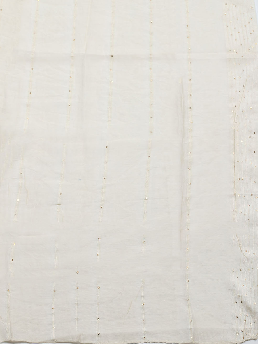 Embroidered Cotton Blend Unstitched Suit With Pant &amp; Dupatta