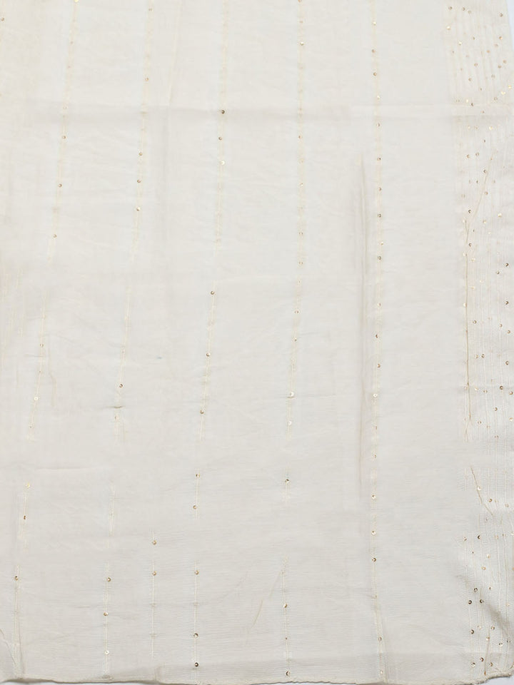 Embroidered Cotton Blend Unstitched Suit With Pant &amp; Dupatta