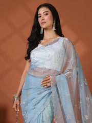 Embroidered Tissue Saree