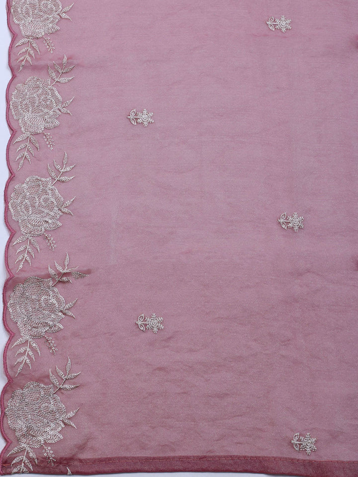 Embroidered Tissue Unstitched Suit With Dupatta