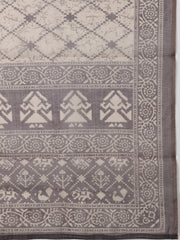 Embroidered Chanderi Unstitched Suit With Pant & Dupatta