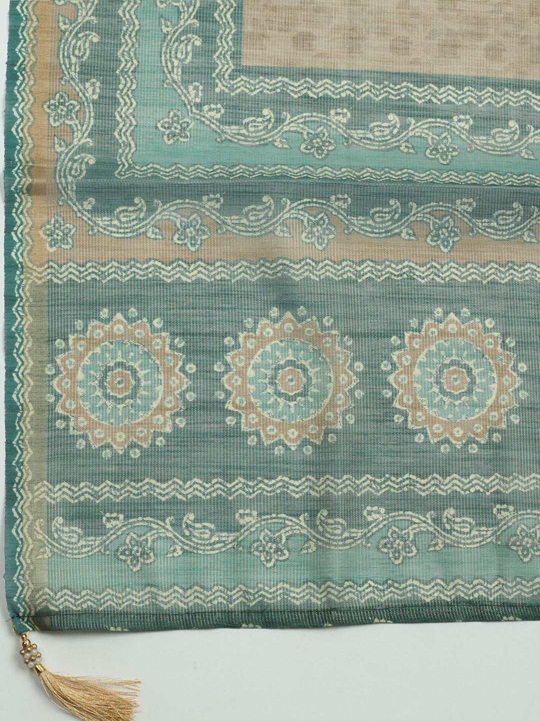 Embroidered Tissue Unstitched Kurta With Pant &amp; Dupatta