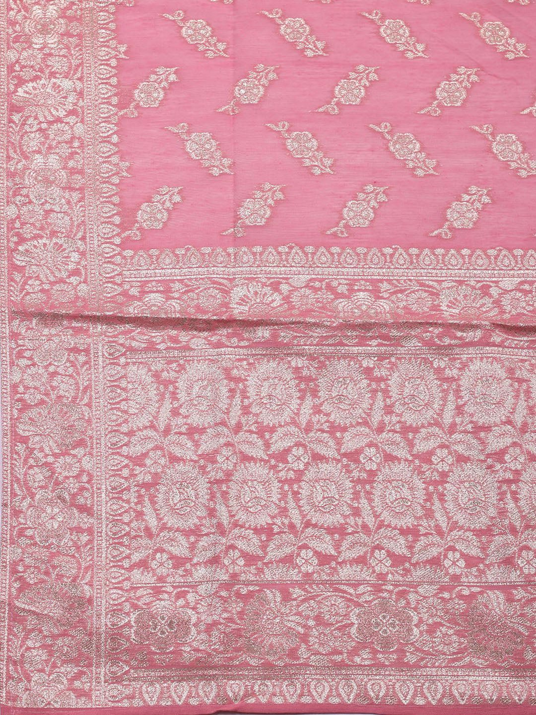 Embroidered Chanderi Unstitched Suit With Dupatta