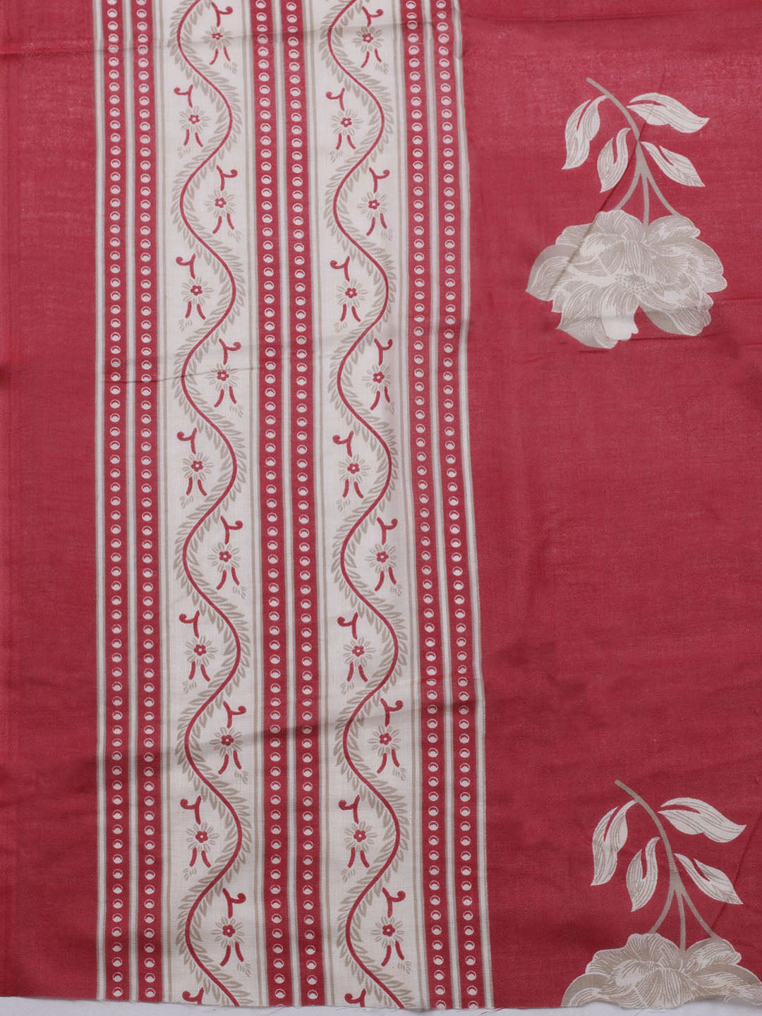 Printed Cotton Blend Unstitched Suit With Dupatta