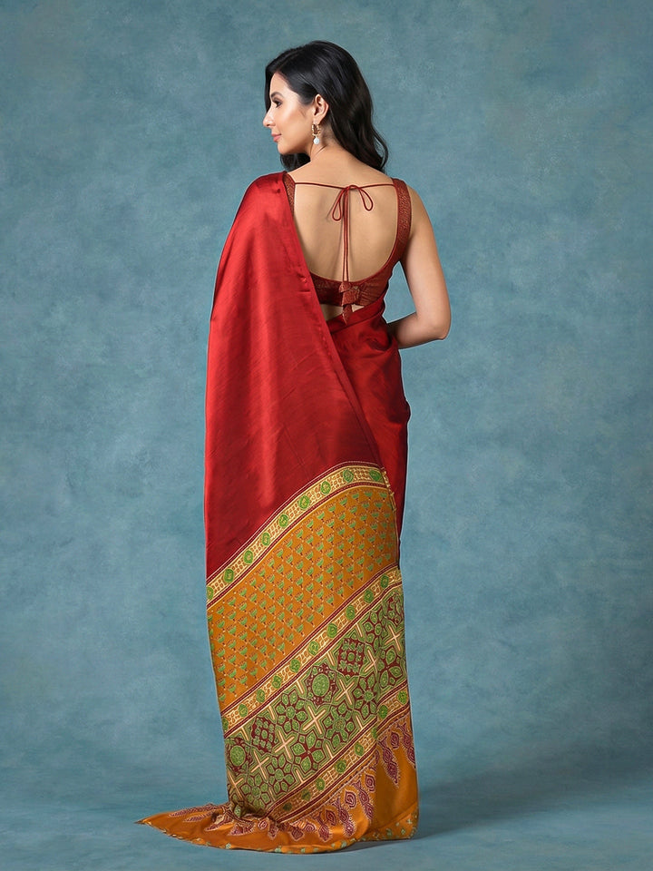 Printed Satin Saree
